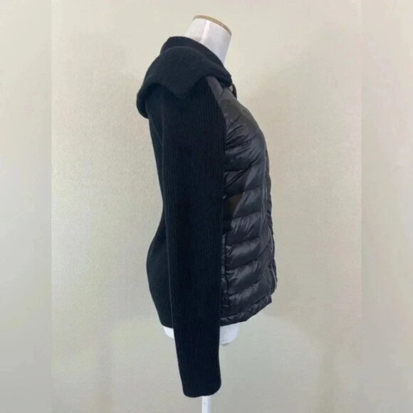 Calvin Klein Black duck down feather puffer sweater jacket size medium - Picture 3 of 8